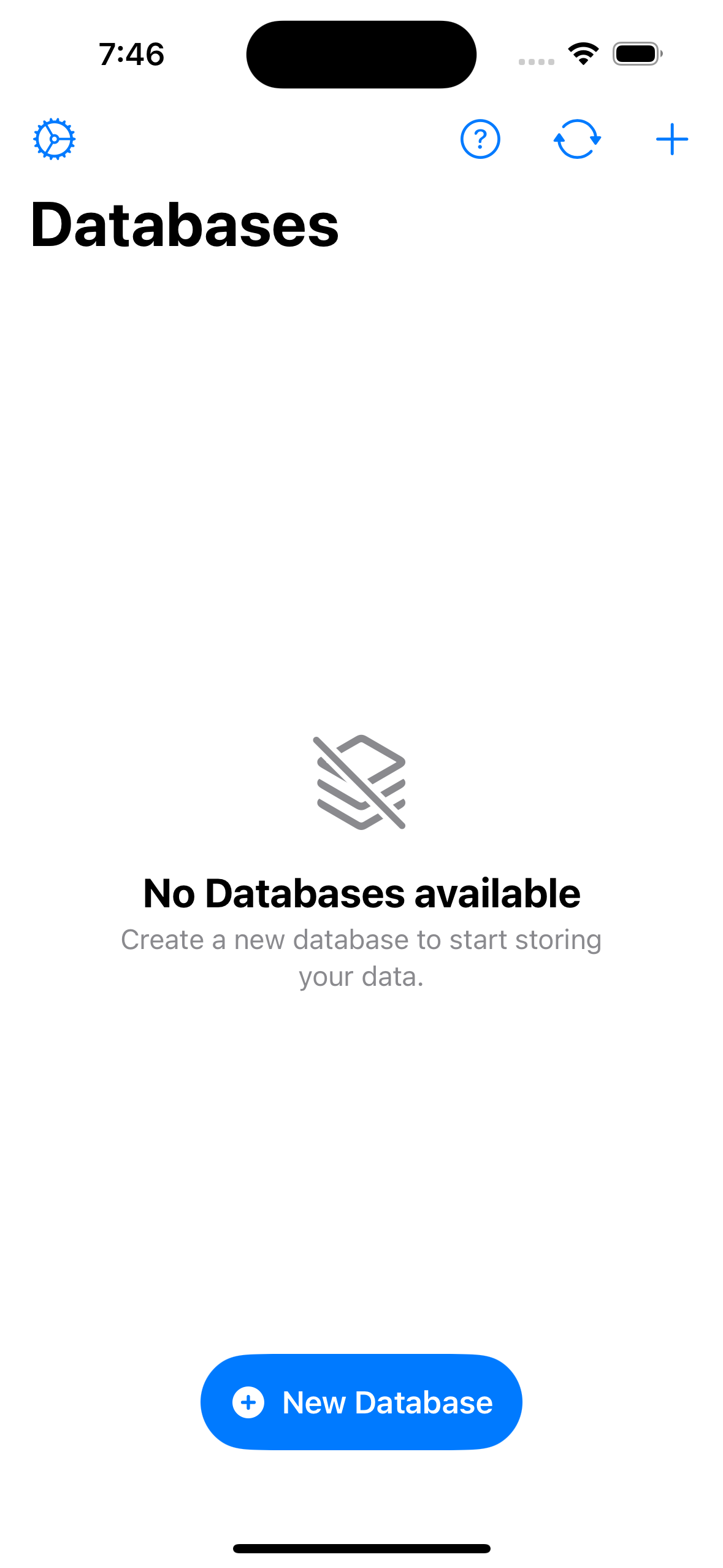 Template selection screen